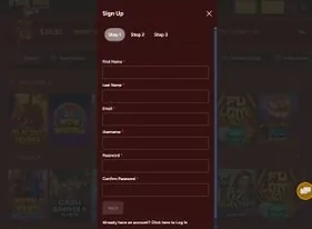Grande Vegas casino registration and create account